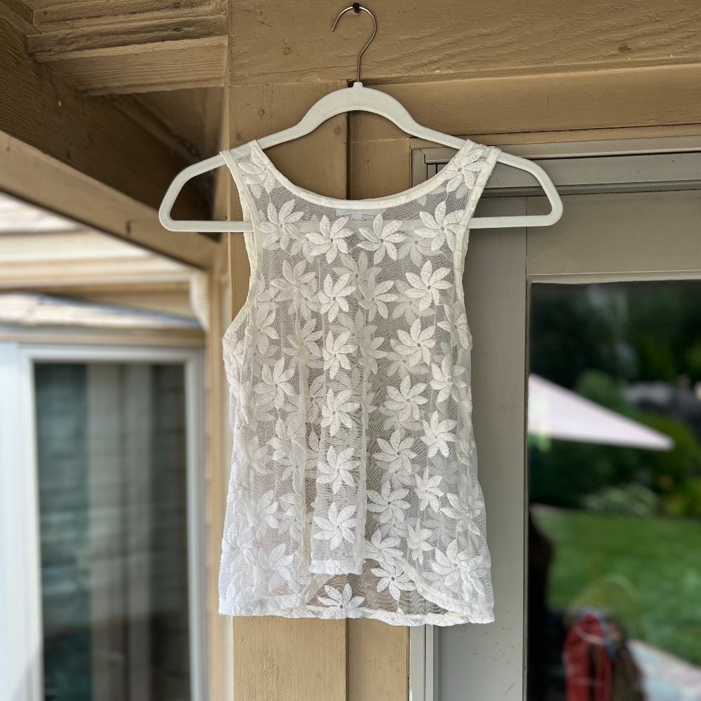 Floral Lace Sheer Top - Size M